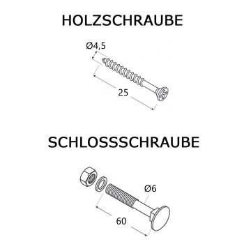 Kreuzgehänge Set schwarz schwer 250x45x90x3 mm
