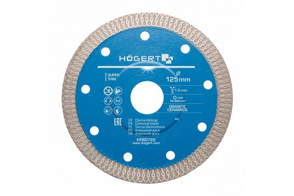 Diamant-Trennscheibe für Fliesen und Keramik 125 mm