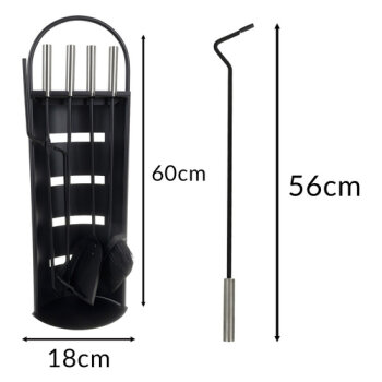 Kaminbesteck Kaminzubehör schwarz 5-in-1-Set KPS5