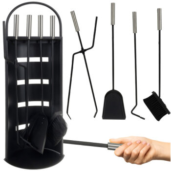 Kaminbesteck Kaminzubehör schwarz 5-in-1-Set KPS5
