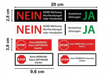 Keine Werbung Aufkleber 6er Set