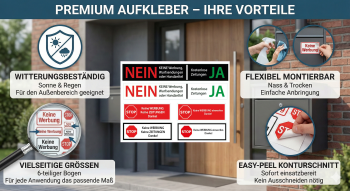 Keine Werbung Aufkleber 6er Set