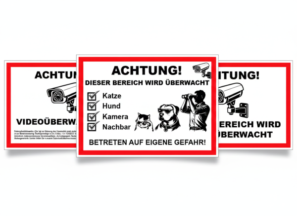 Videoüberwachung Aufkleber A5-A7