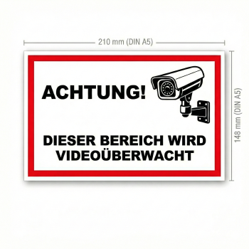 Videoüberwachung Aufkleber A5-A7