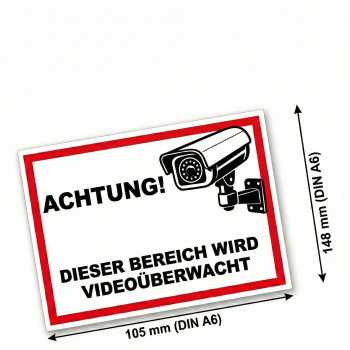 Videoüberwachung Aufkleber A5-A7