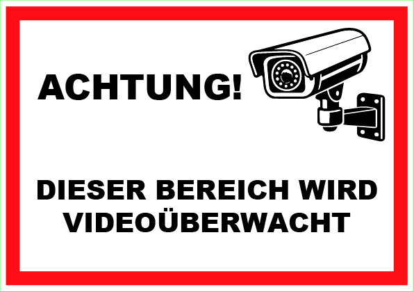 Videoüberwachung Aufkleber A5