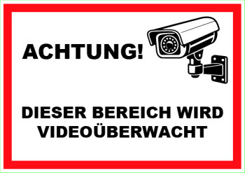 Videoüberwachung Aufkleber A5