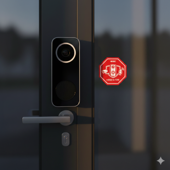 Türklingel mit Aufzeichnung Aufkleber - 6 Stück