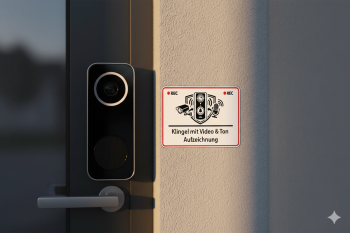 Türklingel mit Aufzeichnung Aufkleber - 6 Stück