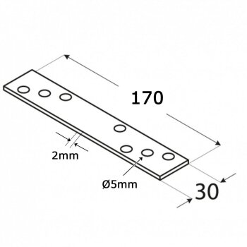 Schwerlast-Flachverbinder 170x30x2,0mm verzinkt LG0