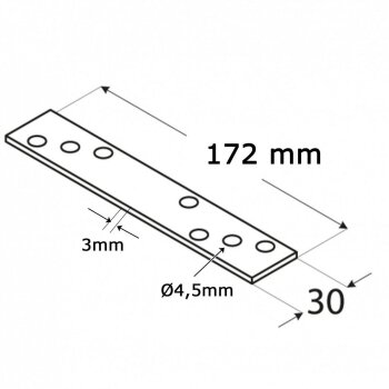 Schwerlast-Flachverbinder 172x30x4,0mm galvanisiert LG1