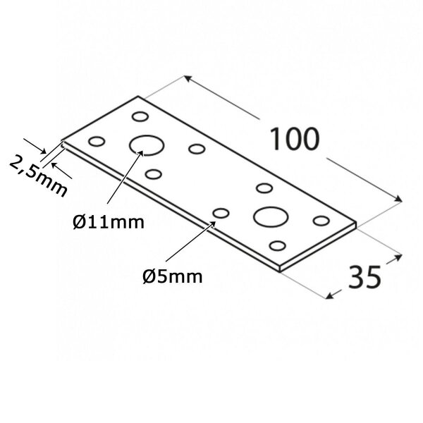 Flachverbinder 100x35x2,5mm LP1