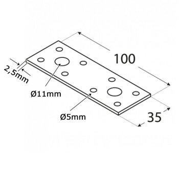 Flachverbinder 100x35x2,5mm LP1