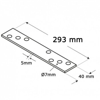 Schwerlast-Flachverbinder 293x40x5,0mm galvanisiert LG3