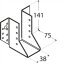 Balkenschuh Lasche außen 38x141x75x2,0mm WB3