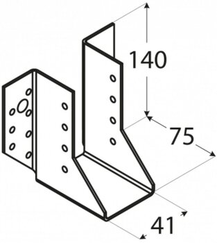 Balkenschuh Lasche außen 41x140x75x2,0mm WB6