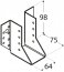Balkenschuh Lasche außen 64x98x75x2,0mm WB19