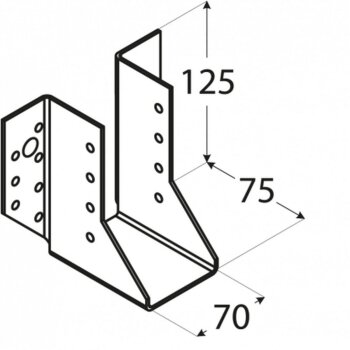 Balkenschuh Lasche außen 70x125x75x2,0mm WB21