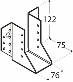 Balkenschuh Lasche außen 76x122x75x2,0mm WB23