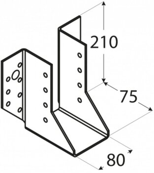 Balkenschuh Lasche außen 80x210x75x2,0mm WB29