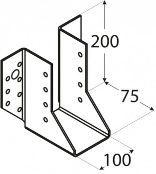 Balkenschuh Lasche außen 100x200x75x2,0mm WB32