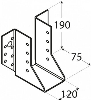 Balkenschuh Lasche außen 120x190x75x2,0mm WB36