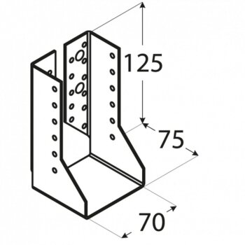 Balkenschuh Lasche innen 70x125x75x2,0mm WBZ21