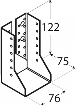 Balkenschuh Lasche innen 76x122x75x2,0mm WBZ23