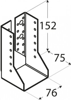Balkenschuh Lasche innen 76x152x75x2,0mm WBZ24