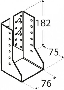 Balkenschuh Lasche innen 76x182x75x2,0mm WBZ25