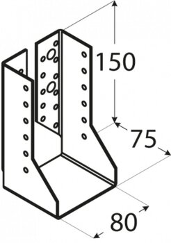 Balkenschuh Lasche innen 80x150x75x2,0mm WBZ27