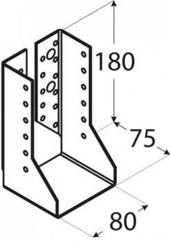 Balkenschuh Lasche innen 80x180x75x2,0mm WBZ28