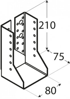 Balkenschuh Lasche innen 80x210x75x2,0mm WBZ29