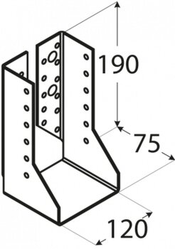 Balkenschuh Lasche innen 120x192x75x2,0mm WBZ36