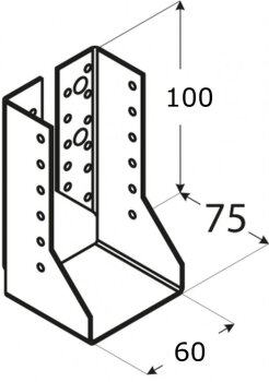 Balkenschuh Lasche innen 60x100x75x2,0mm WBZ14