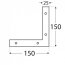 Flachwinkel 150x150x25x2,5mm NA1