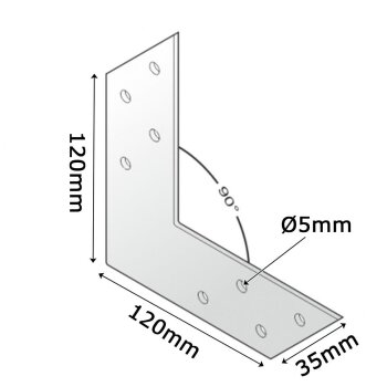 Flachwinkel leicht 120x120x35x2,0mm NAS120