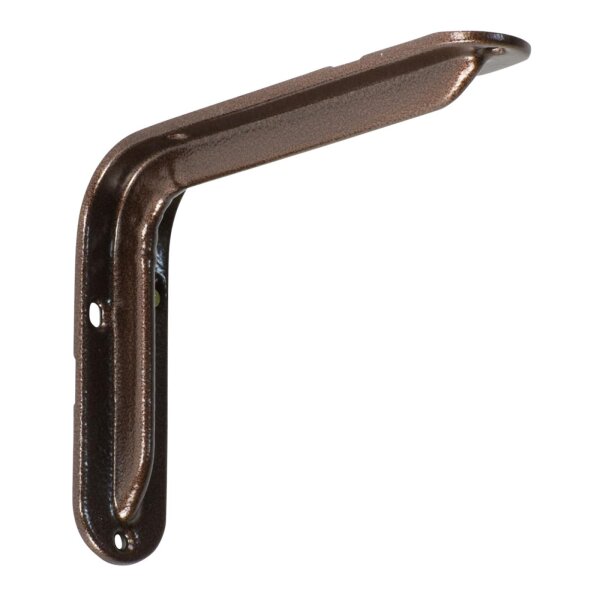 Stahlblechkonsole Hammerschlag braun 195 x 135 x 36 mm  - 20 14 cm