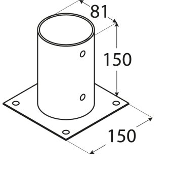 Aufschraubhülse (rund) 81 x 150 x 2 mm