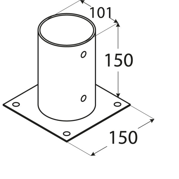 Aufschraubhülse (rund) 101 x 150 x 2 mm