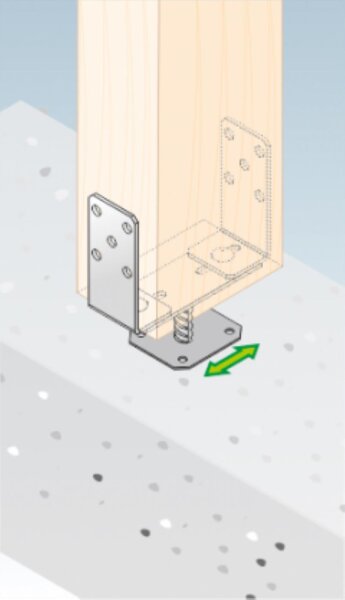 Pfostenträger verstellbar Einzementieren 60 - 200 mm