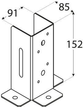 Stützenfuß 46 - 120 mm 71 x 150 x 2 mm