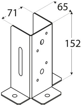Stützenfuß 46 - 120 mm 121 x 150 x 2 mm