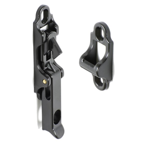 Schnappverschluss Fensterladenhalter schwarz mit 6mm Unterlegscheibe