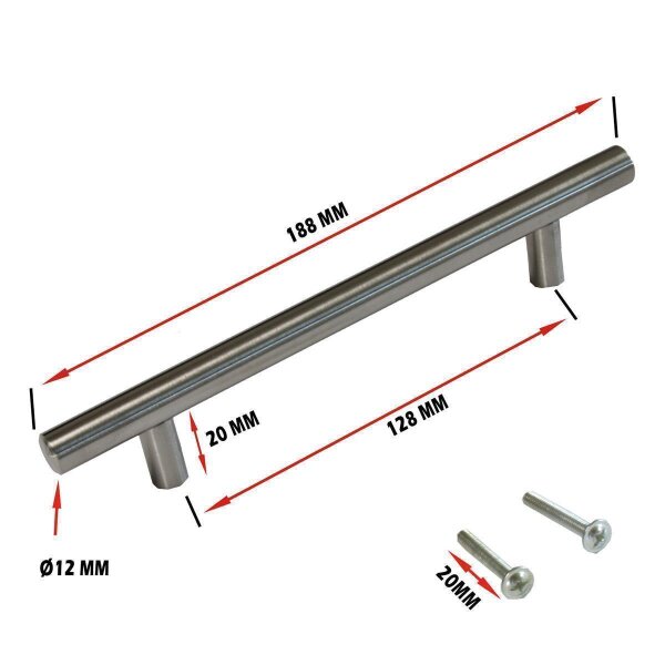 Edelstahl Möbelgriff Stangengriff 128 mm