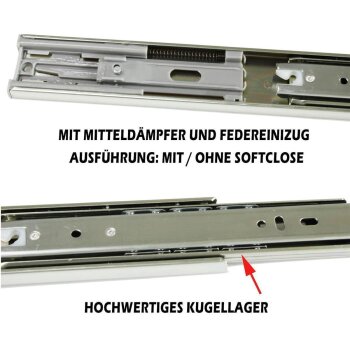 Laufschiene Schubladenschiene 60 cm ohne SoftClose