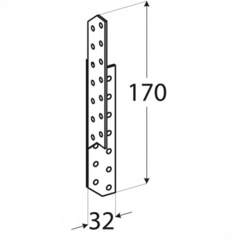 Sparrenpfettenanker 32x170x2,0mm LK2 rechts