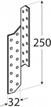 Sparrenpfettenanker 32x250x2,0mm LK5 links