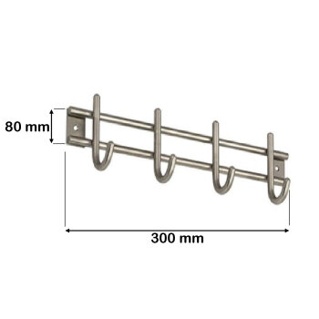 4er Hakenleiste Edelstahl massiv BSK28-B