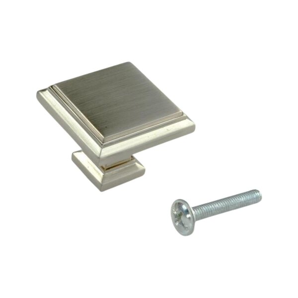Möbelknopf eckig Nickel silber